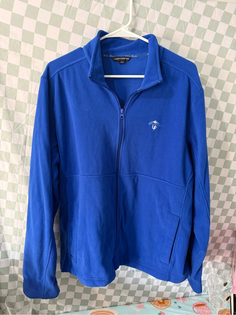 Men's Royal Blue Lightweight Full-Zip Fleece Jacket